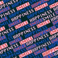 Colorful typo seamless pattern vector in wording Ã¢â¬ÅHAPPINESS and SmileÃ¢â¬Â postitive mood